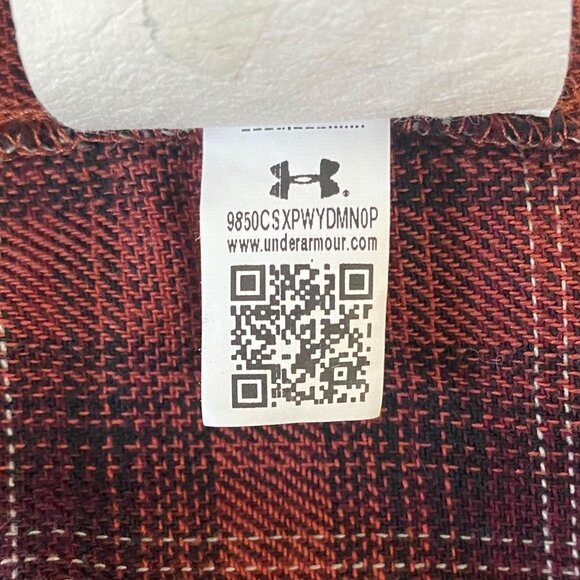 Under Armour Tradesman Flex Flannel Shirt Men's Medium Red Plaid Snap Button-Up - Picture 11 of 13